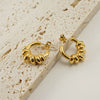 Wholesale Women's Stainless Steel Goldplated Geometric Spiral Ring Earrings