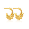 Wholesale Women's Stainless Steel Goldplated Geometric Spiral Ring Earrings