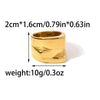 Wholesale Women's Stainless Steel Goldplated Geometric Threedimensional Trendy Ring