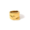 Wholesale Women's Stainless Steel Goldplated Geometric Threedimensional Trendy Ring