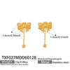 Wholesale Women's Stainless Steel Goldplated Heart Pendant Necklace And Earrings Jewelry Set With Bowknot And Tassel