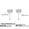 Wholesale Women's Stainless Steel Goldplated Heart Pendant Necklace And Earrings Jewelry Set With Bowknot And Tassel