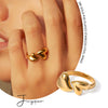 Wholesale Women's Stainless Steel Goldplated Heart Shape Ring