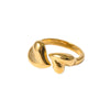 Wholesale Women's Stainless Steel Goldplated Heart Shape Ring
