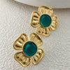 Wholesale Women's Stainless Steel Goldplated Heartinlaid Fashion Temperament Earrings
