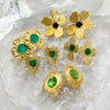Wholesale Women's Stainless Steel Goldplated Heartinlaid Fashion Temperament Earrings