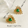 Wholesale Women's Stainless Steel Goldplated Heartinlaid Fashion Temperament Earrings