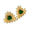 Wholesale Women's Stainless Steel Goldplated Heartinlaid Fashion Temperament Earrings