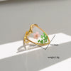 Wholesale Women's Stainless Steel Goldplated Resin Geometric Flower Minimalist Ring