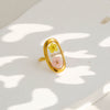 Wholesale Women's Stainless Steel Goldplated Resin Geometric Flower Minimalist Ring
