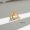 Wholesale Women's Stainless Steel Goldplated Resin Geometric Flower Minimalist Ring