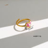 Wholesale Women's Stainless Steel Goldplated Resin Geometric Flower Minimalist Ring