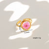 Wholesale Women's Stainless Steel Goldplated Resin Geometric Flower Minimalist Ring