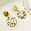 Wholesale Women's Stainless Steel Goldplated Retro Fashion Exaggerated Earrings