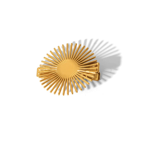 Wholesale Women's Stainless Steel Hairpin Small Fresh Style With Non Fading Plant Flower Pattern Duck Bill Side Clip Electroplated With Pvd Furnace Real Gold For Autumn And Winter