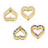 Wholesale Women's 316L Stainless Steel Handmade Inlaid Doublesided Love Zircon Earrings With Geometric Pattern And Electroplating Design