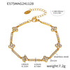 Wholesale Women's 316L Stainless Steel Handmade Inlaid Geometric Zircon Bracelet Pvd Plated 18K Gold Color