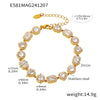 Wholesale Women's 316L Stainless Steel Handmade Inlaid Geometric Zircon Bracelet Pvd Plated 18K Gold Color