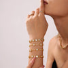Wholesale Women's 316L Stainless Steel Handmade Inlaid Geometric Zircon Bracelet Pvd Plated 18K Gold Color