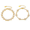 Wholesale Women's 316L Stainless Steel Handmade Inlaid Geometric Zircon Bracelet Pvd Plated 18K Gold Color