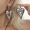 Wholesale Women's 316L Stainless Steel Handpolished Love Earrings And Sweater Chain With Oil Drop Shape And Electroplating