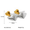 Wholesale Women's Stainless Steel Heart Geometric Hammer Pattern 18K Gold Plated Earrings
