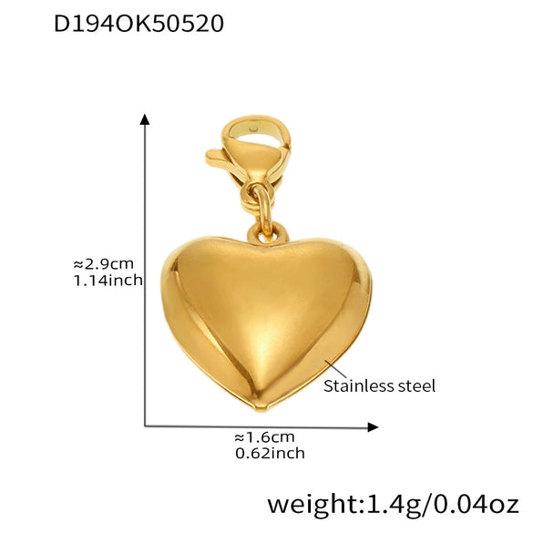 Wholesale Women's Stainless Steel Heart Geometric Pattern Electroplated Luxury Style Pendant Bracelet