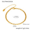 Wholesale Women's Stainless Steel Heart Geometric Pattern Electroplated Luxury Style Pendant Bracelet
