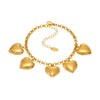 Wholesale Women's Stainless Steel Heart Geometric Pattern Electroplated Luxury Style Pendant Bracelet