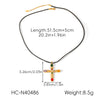 Wholesale Women's Stainless Steel Heart Geometric Pendant Necklace With Wax Rope Chain Electroplated