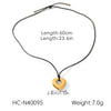 Wholesale Women's Stainless Steel Heart Geometric Pendant Necklace With Wax Rope Chain Electroplated
