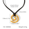 Wholesale Women's Stainless Steel Heart Geometric Pendant Necklace With Wax Rope Chain Electroplated