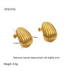 Wholesale Women's Stainless Steel Heart Geometric Real Gold Plated Earrings