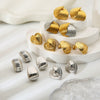 Wholesale Women's Stainless Steel Heart Geometric Real Gold Plated Earrings
