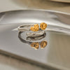 Wholesale Women's Stainless Steel Heart Geometric Ring With Gold And Silver Color Matching And Electroplating Design