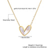 Wholesale Women's Stainless Steel Heart Ochain Necklace With Geometric Pattern And Electroplating Light Luxury Style