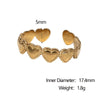 Wholesale Women's Stainless Steel Heart Open Ring 18K Gold Plated Electroplated Hand Jewelry