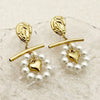 Wholesale Women's Stainless Steel Heart Pattern Electroplated Earrings