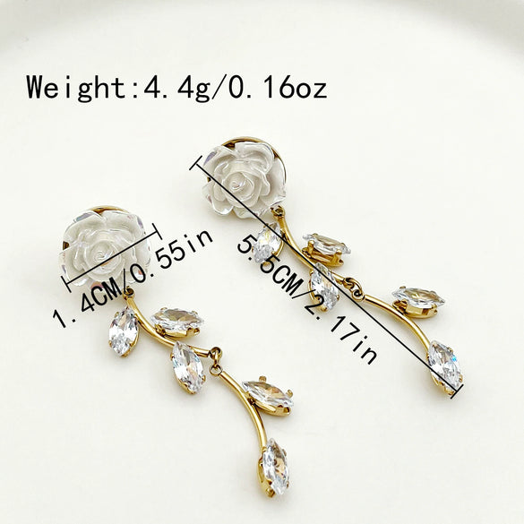 Wholesale Women's Stainless Steel Heart Pattern Electroplated Earrings