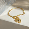 Wholesale Women's Stainless Steel Heart Pendant Bracelet Jewelry With Electroplating And Love Sticky Pearl Design