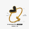 Wholesale Women's Stainless Steel Heart Ring Simple Style With Electroplating Design