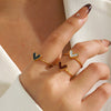 Wholesale Women's Stainless Steel Heart Ring Simple Style With Electroplating Design