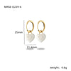 Wholesale Women's Stainless Steel Heart Shape Electroplated Dripping Oil Design Earrings