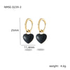 Wholesale Women's Stainless Steel Heart Shape Electroplated Dripping Oil Design Earrings