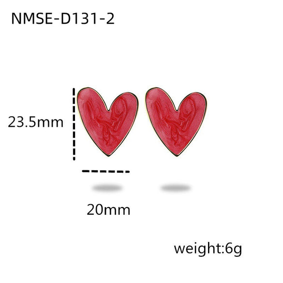 Wholesale Women's Stainless Steel Heart Shape Electroplated French Retro Niche Design Light Luxury Exquisite Earrings