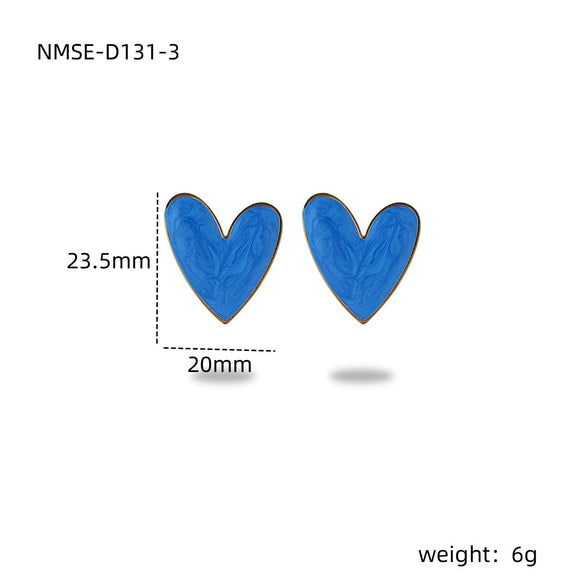Wholesale Women's Stainless Steel Heart Shape Electroplated French Retro Niche Design Light Luxury Exquisite Earrings