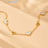 Wholesale Women's Stainless Steel Heart Shape Hollow Smooth Gold Plated Electroplated Fashion Bracelet