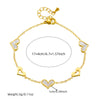 Wholesale Women's Stainless Steel Heart Shape Hollow Smooth Gold Plated Electroplated Fashion Bracelet