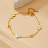 Wholesale Women's Stainless Steel Heart Shape Hollow Smooth Gold Plated Electroplated Fashion Bracelet