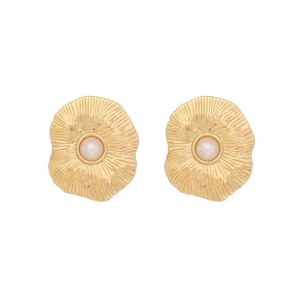 Wholesale Women's Stainless Steel Heart Shape Imitation Pearl Flower Love Butterfly Earrings